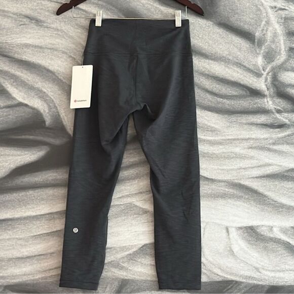 Lululemon Wunder Train High-Rise Crop 23" Heathered Graphite Grey size 2 NWT - Picture 6 of 6